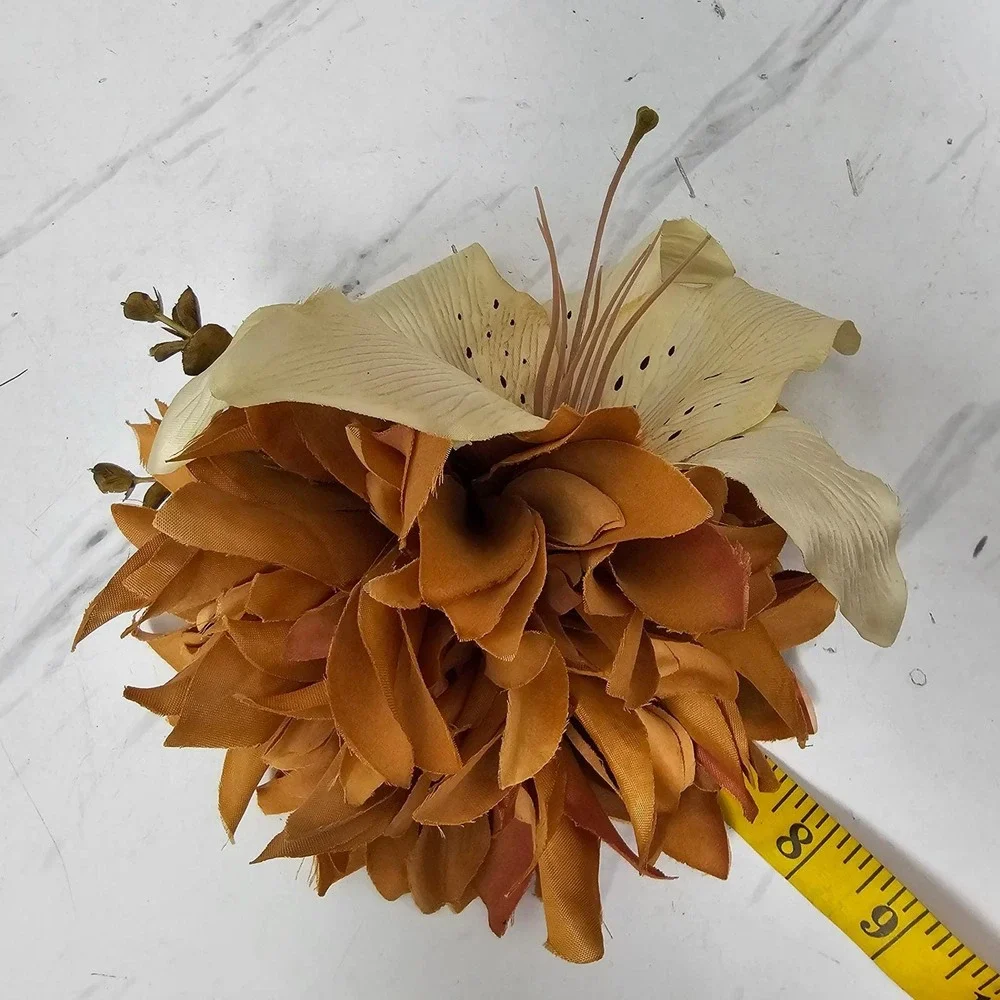 Handmade Chrysanthemum‎ & Lily Hair Flower Clip Fascinator Pinup Rockabilly Tiki